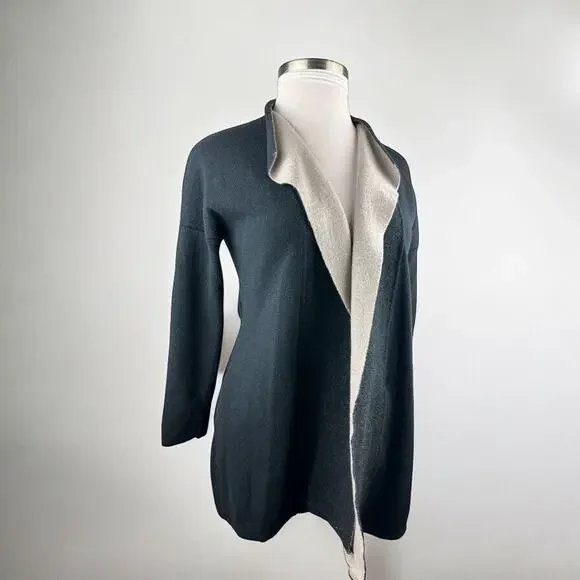 MM LaFleur O'Keeffe Sweater Cardigan Wool Silk Cashmere Duster XL *MISSING BELT* - Picture 3 of 16